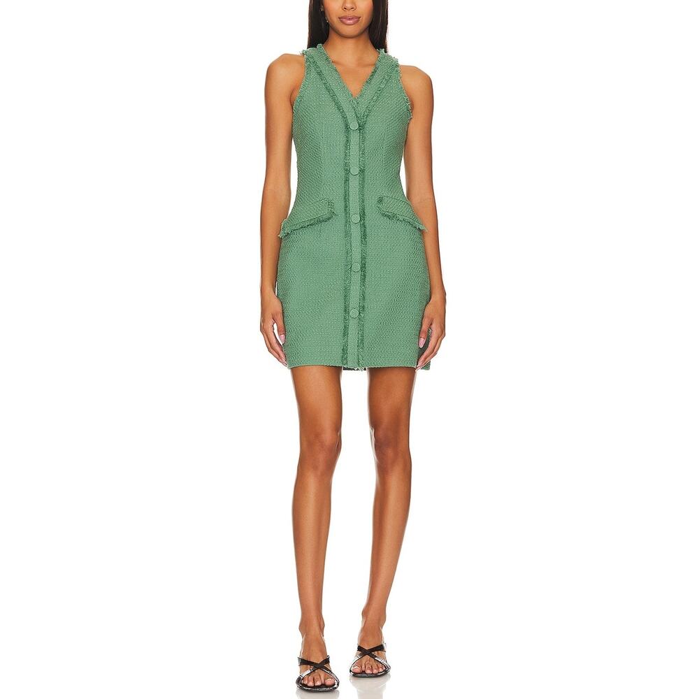 Cinq A Sept Fringed Green Leisha Dress Size 6
